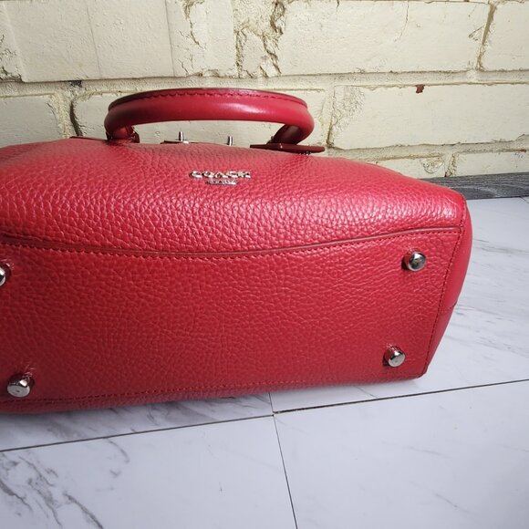 Like New Coach Blake Carryall Red Leather Shoulder Bag Purse - Picture 8 of 12